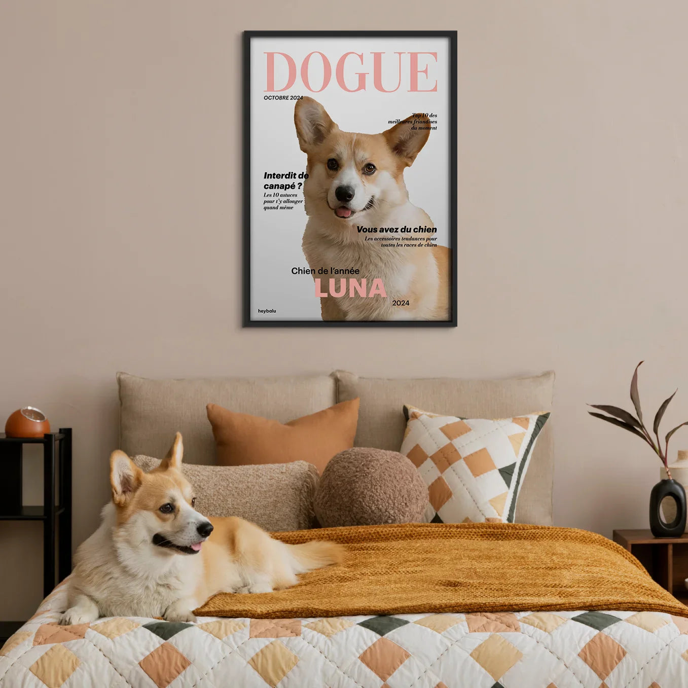 Affiche personnalisée magazine canin « DOGUE »