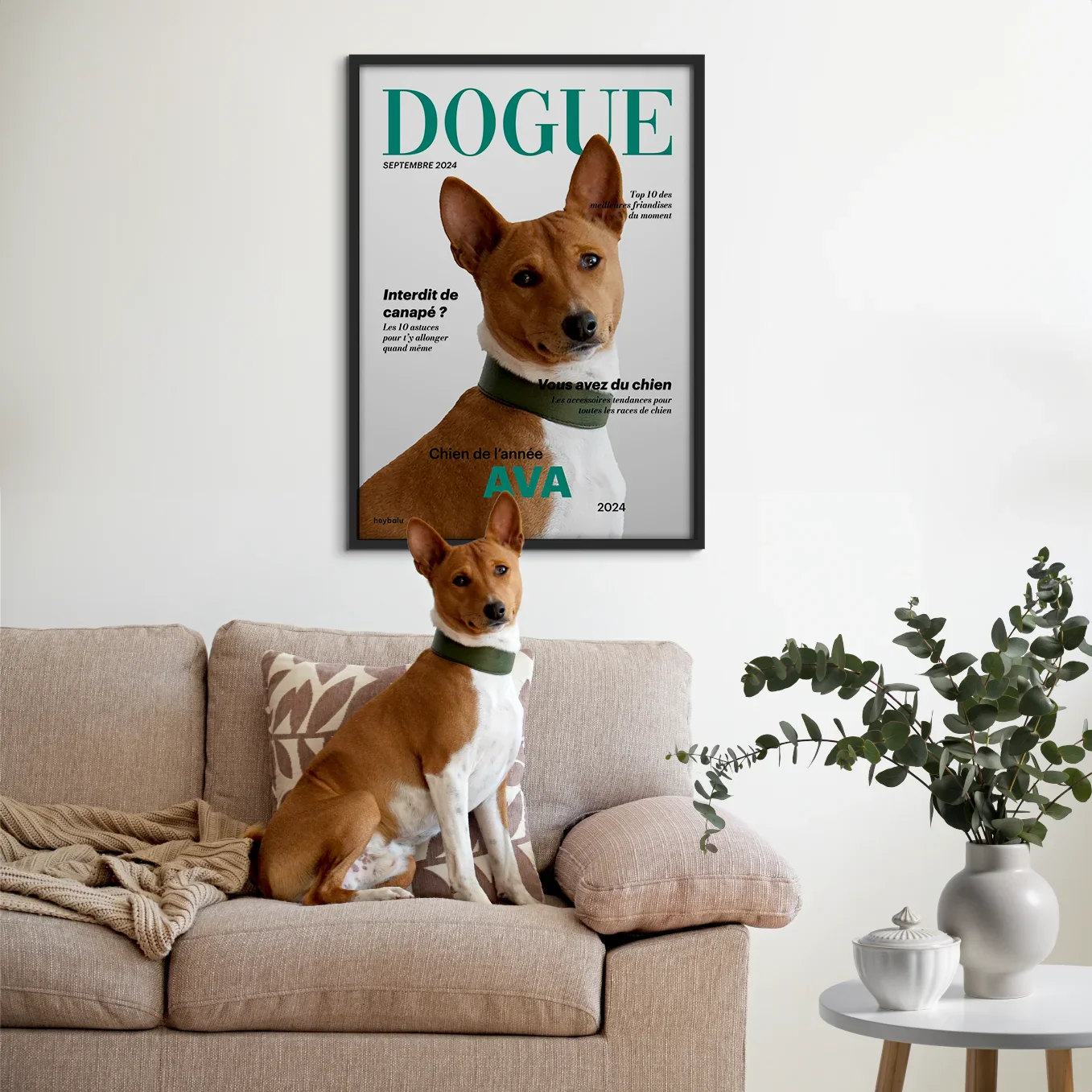Affiche personnalisée magazine canin « DOGUE »