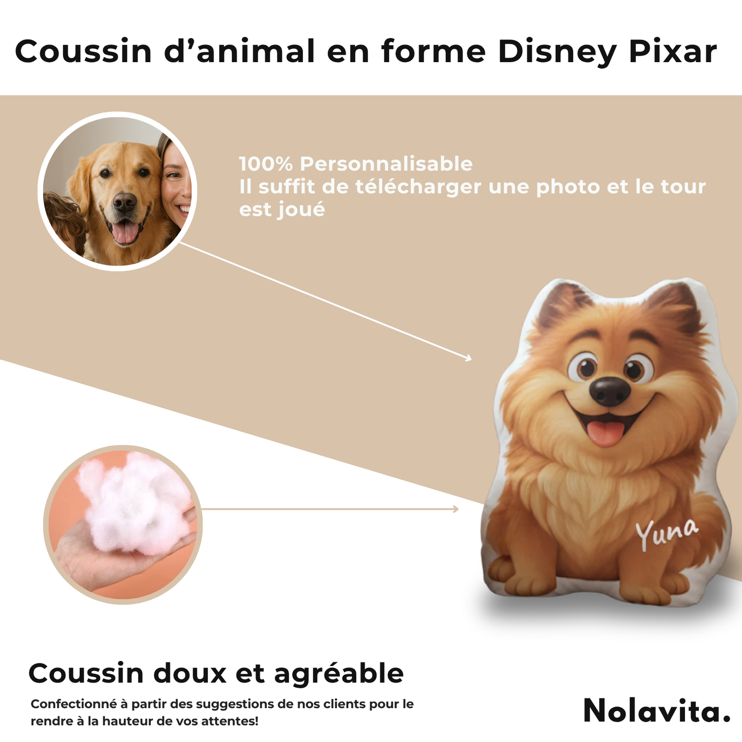 Coussin en forme d’animal (Style Disney Pixar)