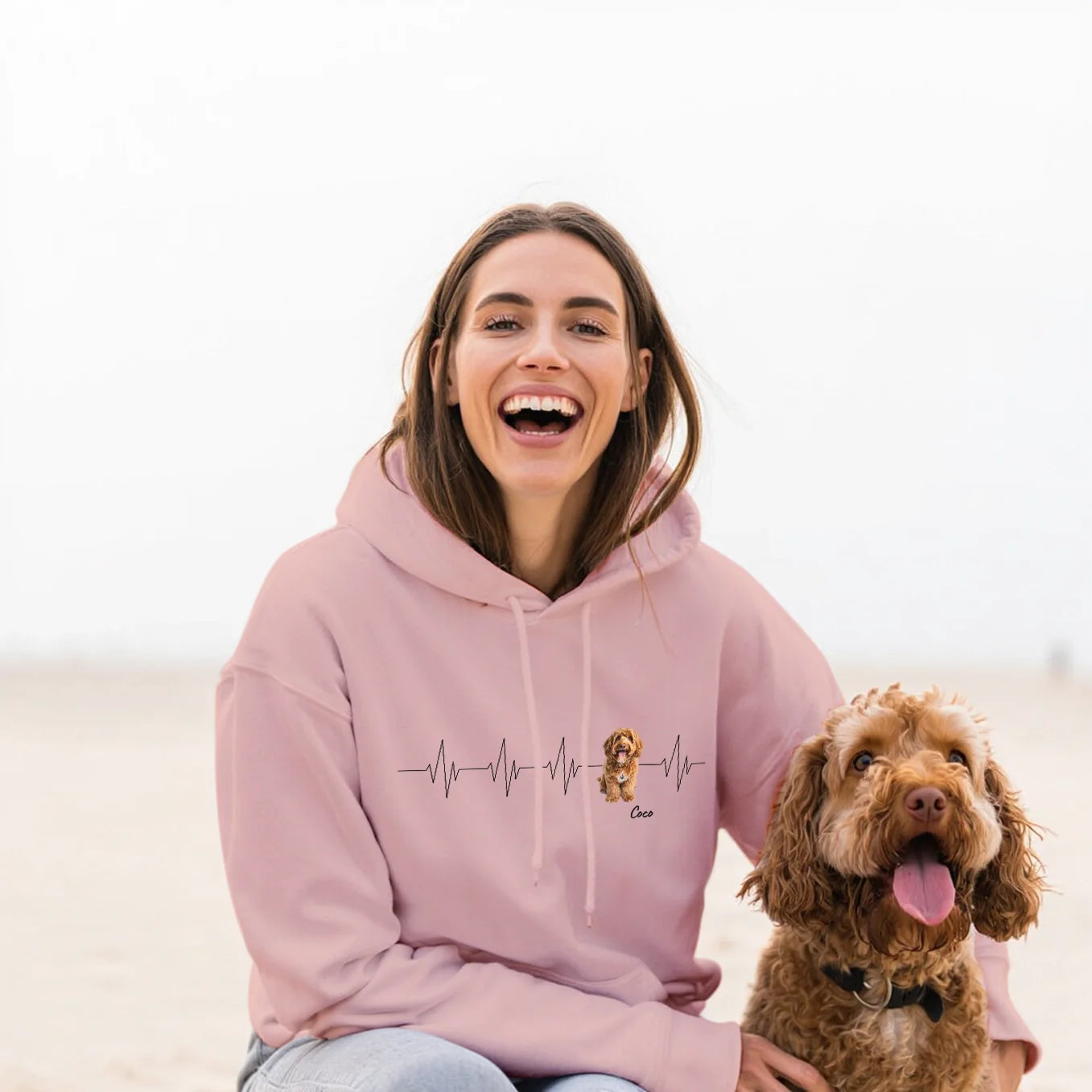 Sweat à capuche personnalisé « Battements de coeur animal »