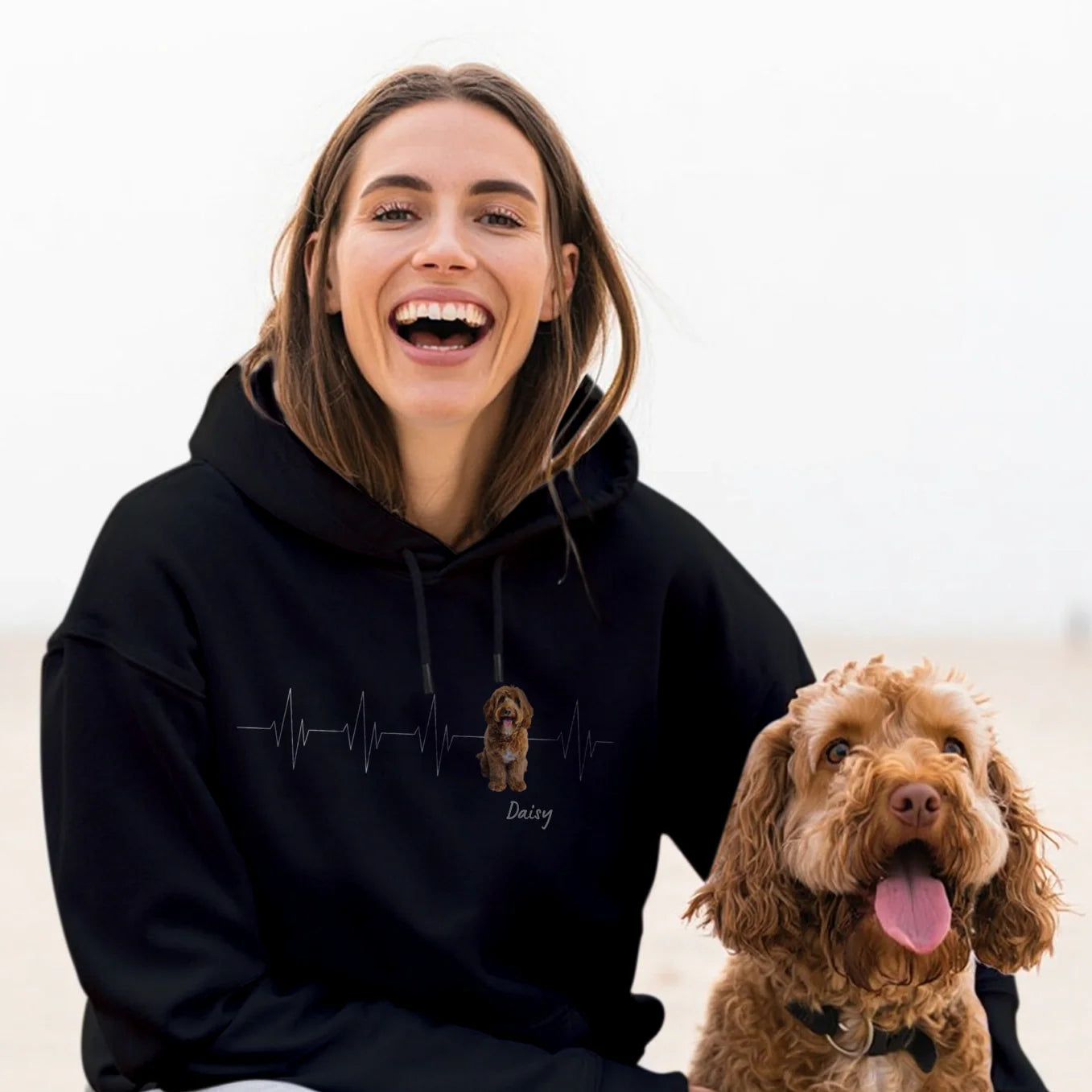 Sweat à capuche personnalisé « Battements de coeur animal »