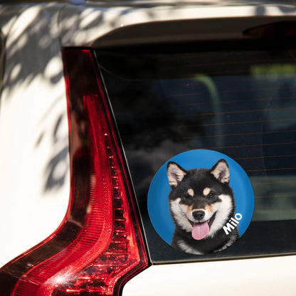 Autocollant personnalisé pour voiture « Photo de chien »
