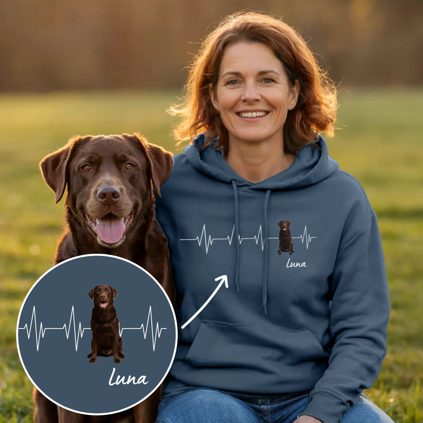 Sweat à capuche personnalisé « Battements de coeur animal »