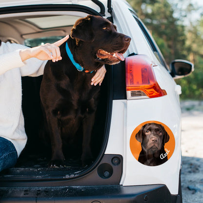 Autocollant personnalisé pour voiture « Photo de chien »