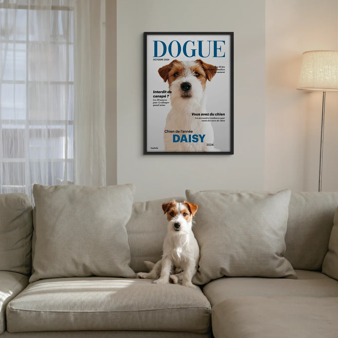 Affiche personnalisée magazine canin « DOGUE »