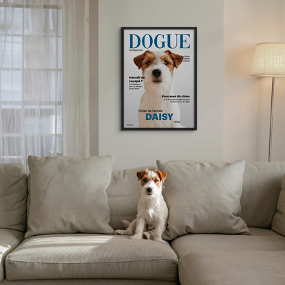 Affiche personnalisée magazine canin « DOGUE »