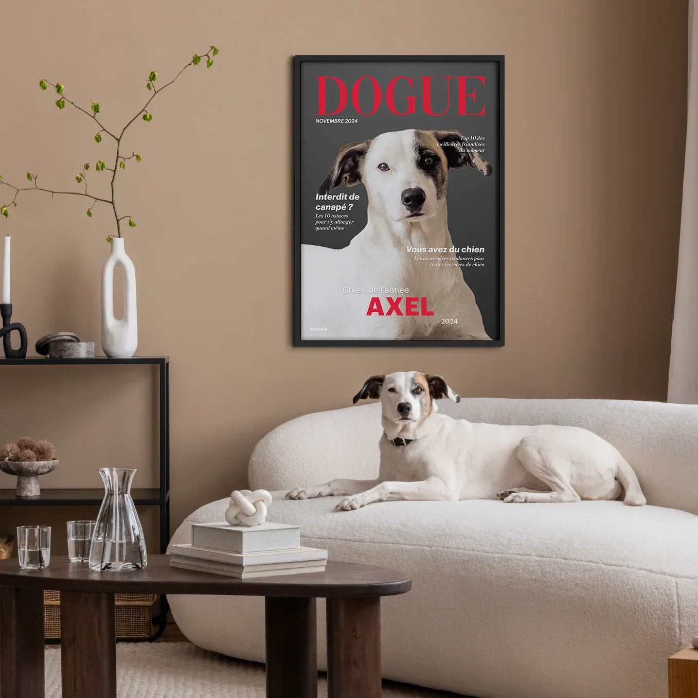 Affiche personnalisée magazine canin « DOGUE »