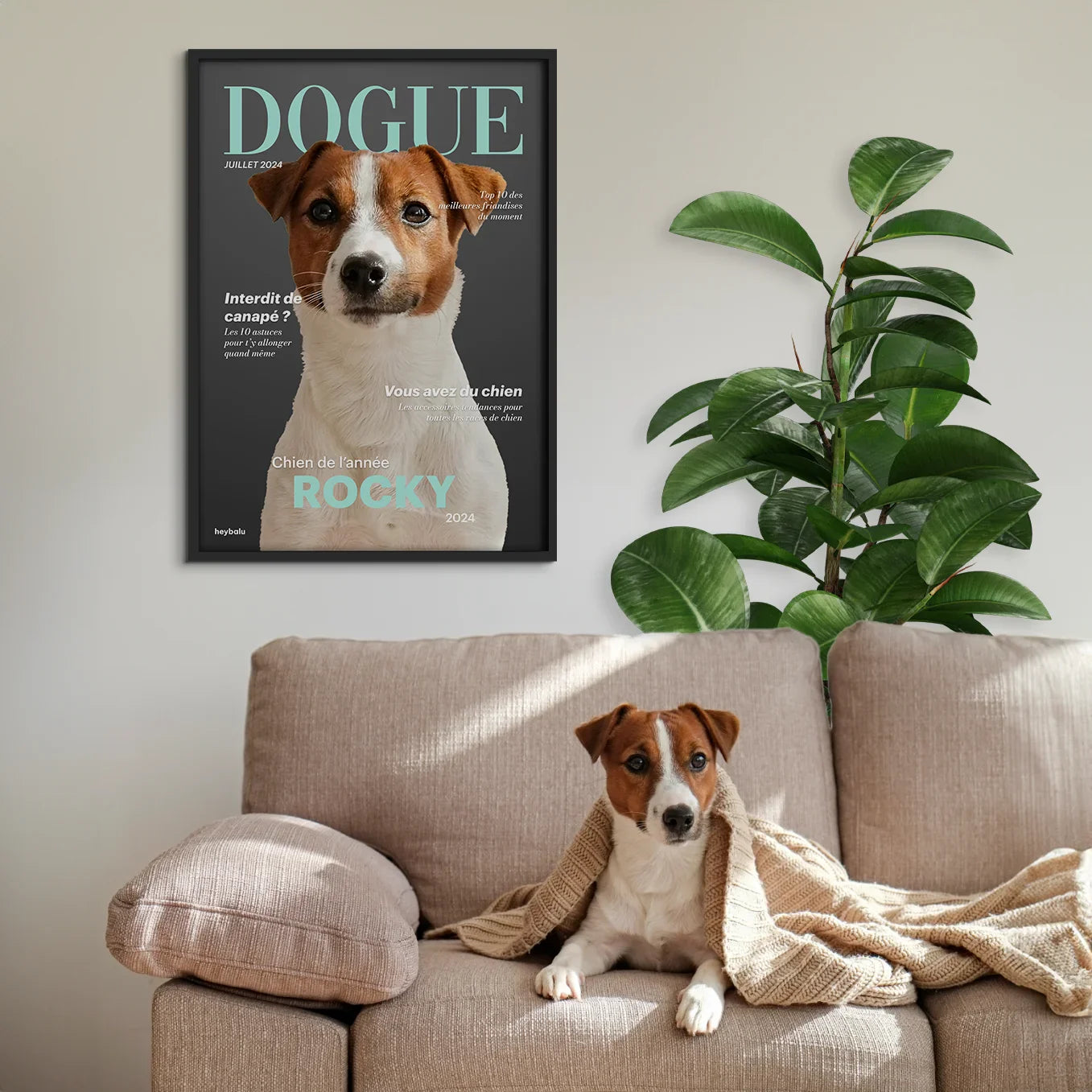 Affiche personnalisée magazine canin « DOGUE »
