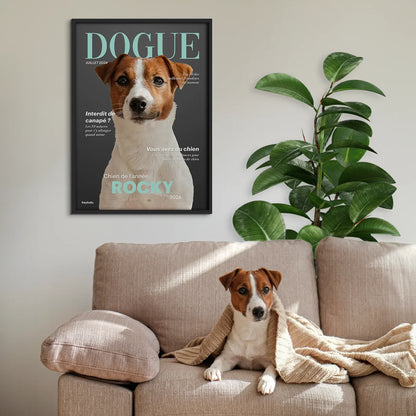 Affiche personnalisée magazine canin « DOGUE »