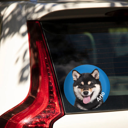 Autocollant personnalisé pour voiture « Photo de chien »