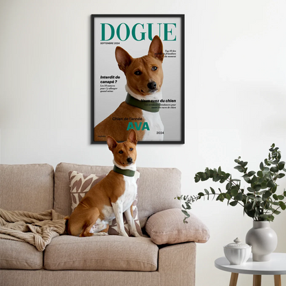 Affiche personnalisée magazine canin « DOGUE »