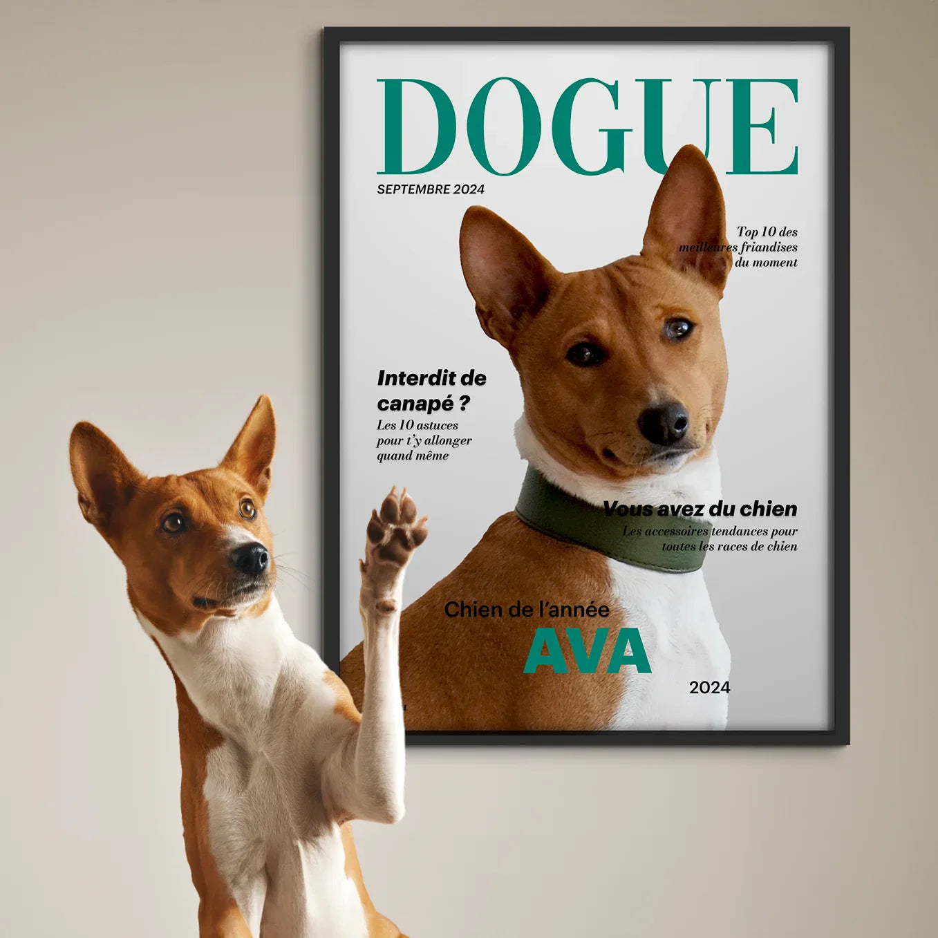 Affiche personnalisée magazine canin « DOGUE »
