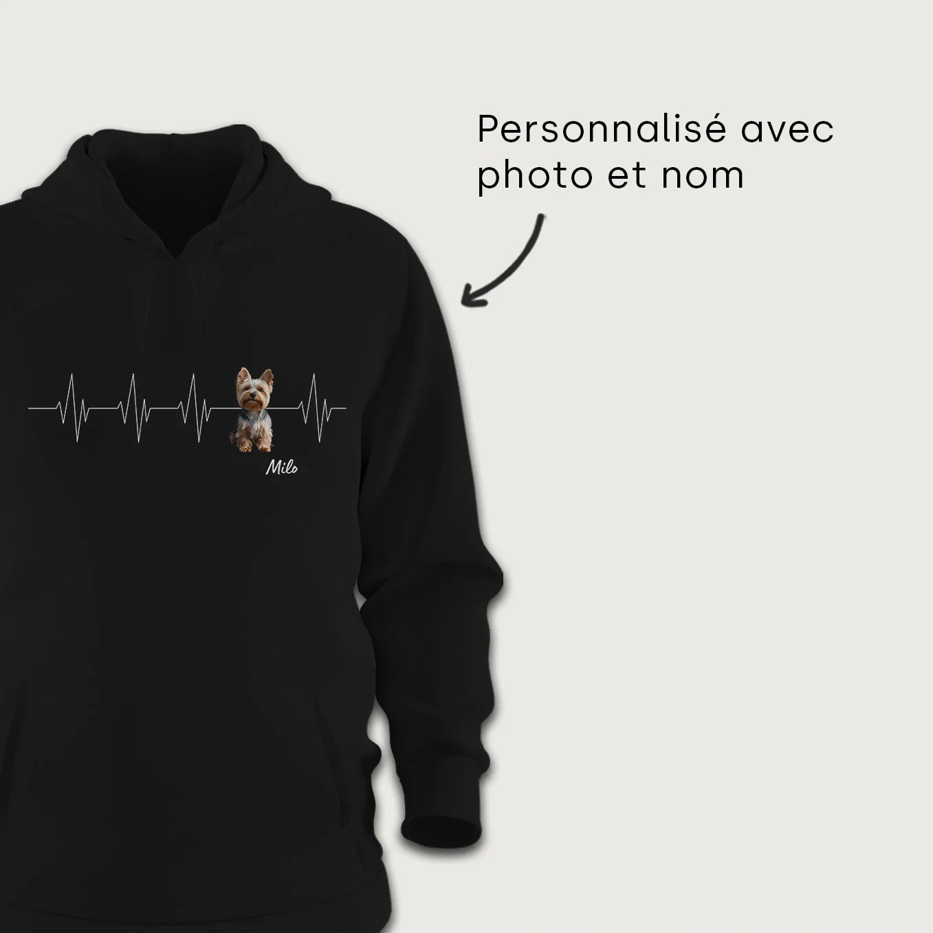 Sweat à capuche personnalisé « Battements de coeur animal »