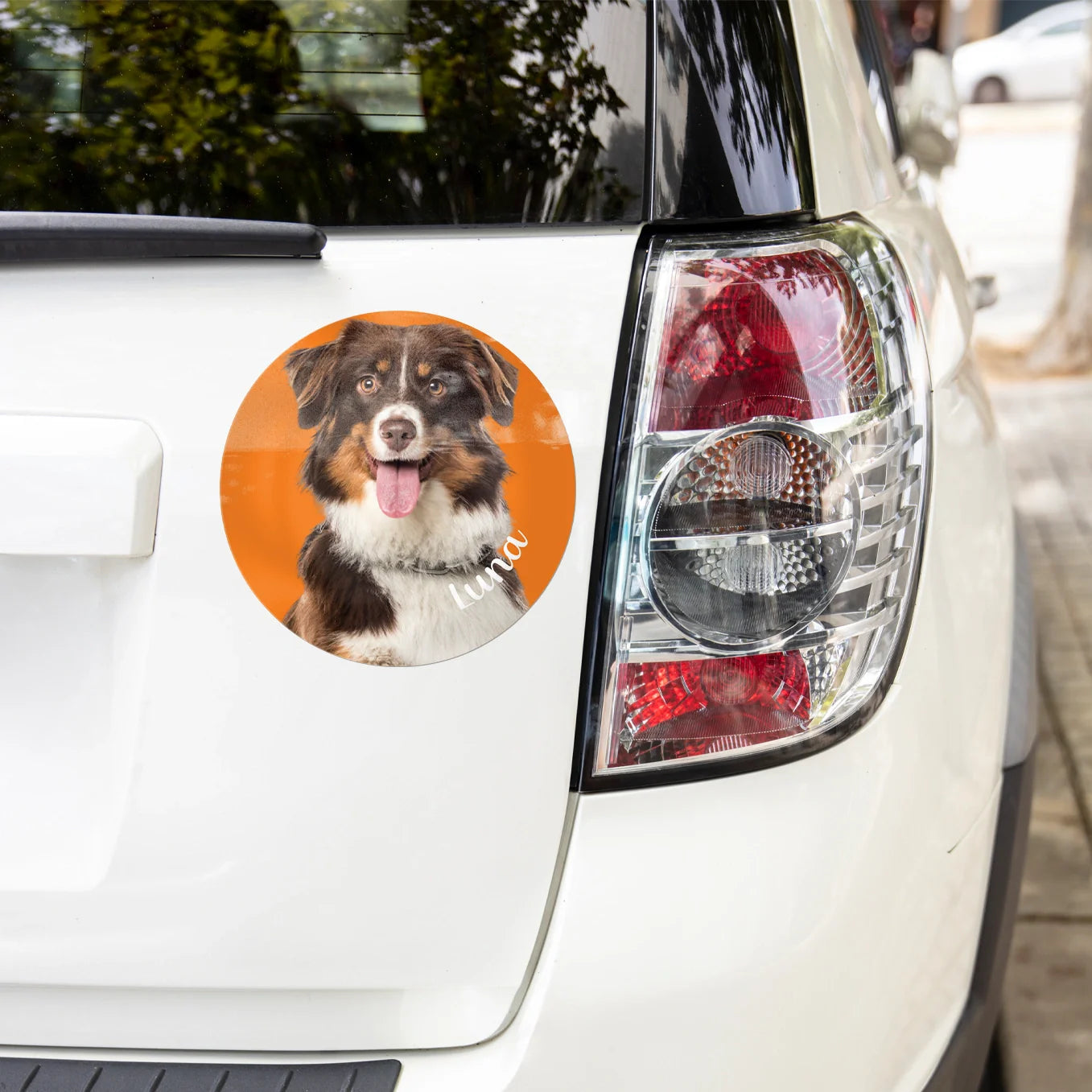 Autocollant personnalisé pour voiture « Photo de chien »