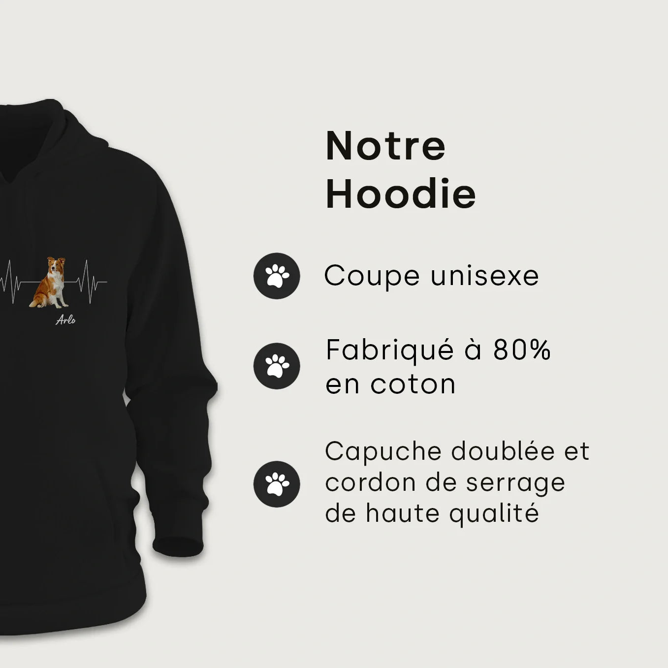 Sweat à capuche personnalisé « Battements de coeur animal »