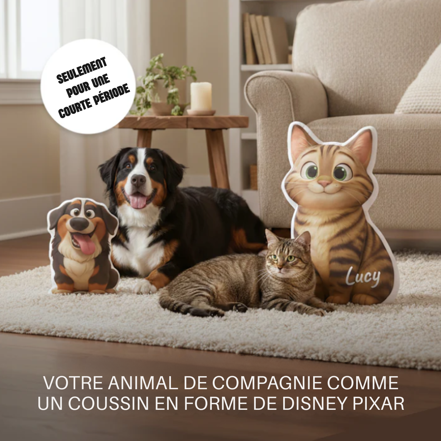 Coussin en forme d’animal (Style Disney Pixar)
