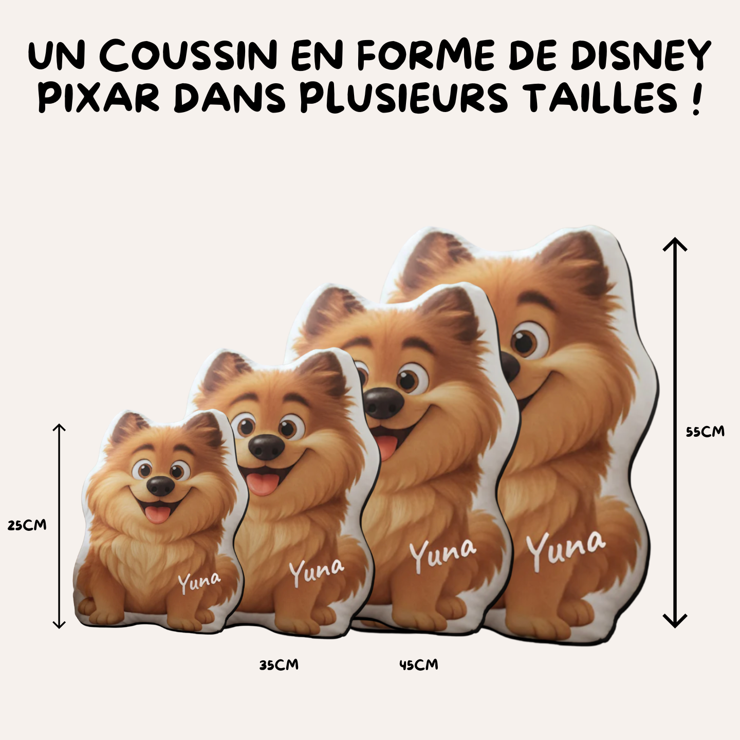 Coussin en forme d’animal (Style Disney Pixar)