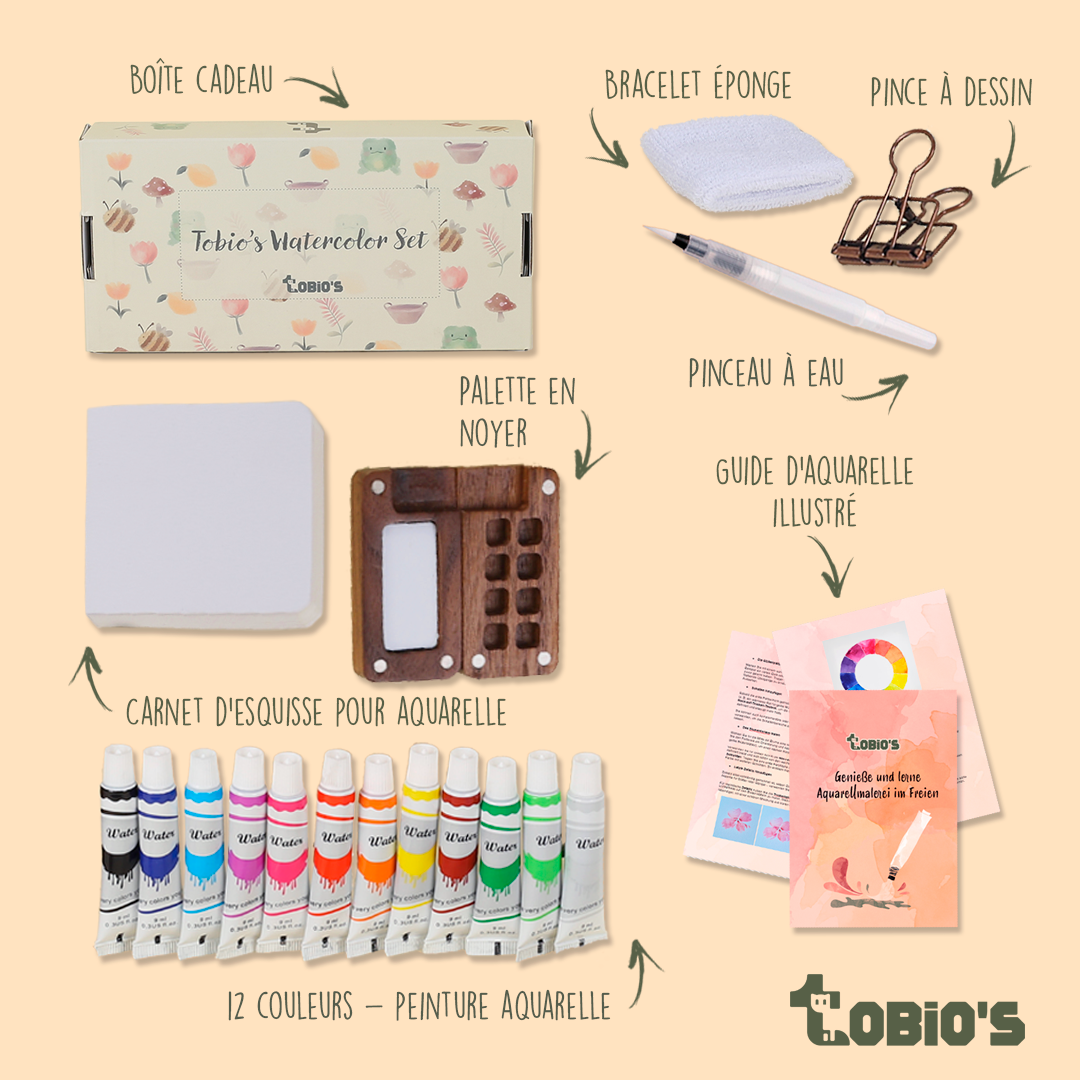Tobios™ Kit d'aquarelle miniature